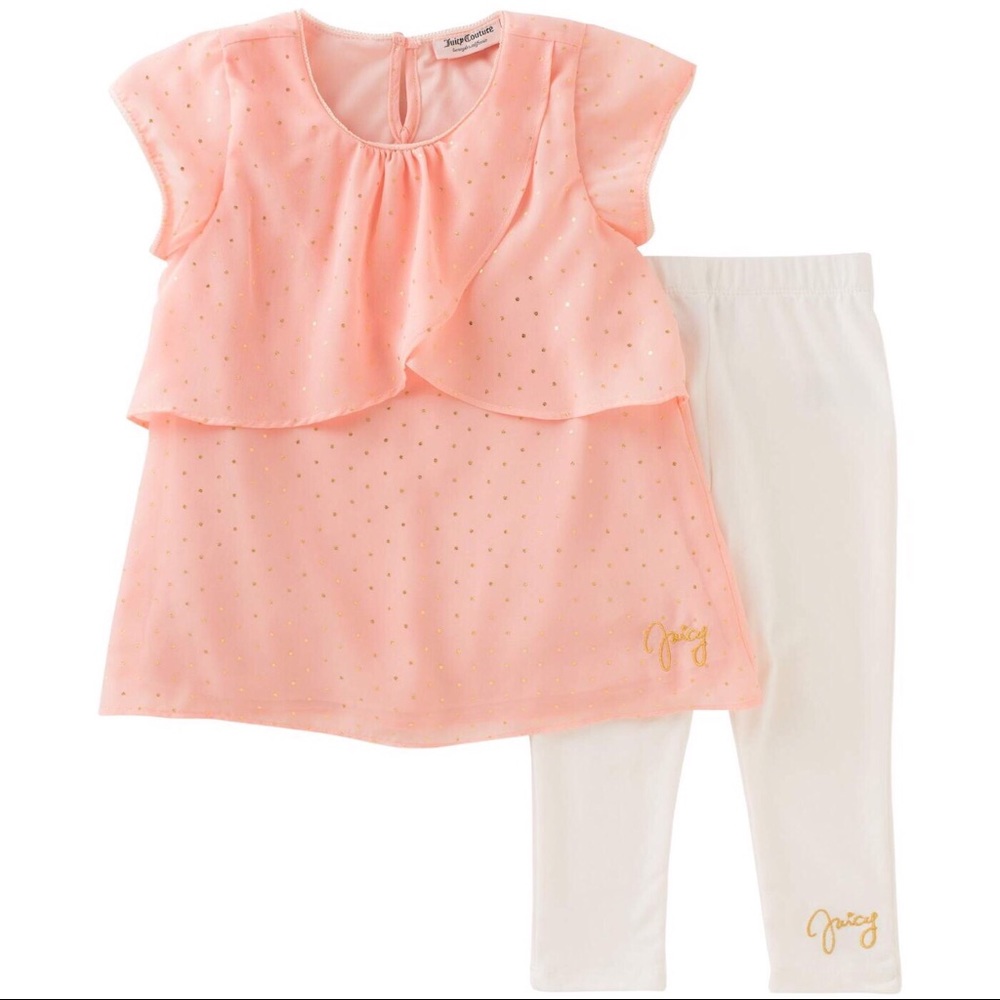 Juicy Couture Printed Metallic Blouse & Leggings - Picture 2 of 2